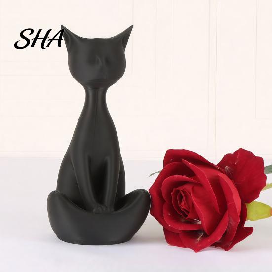 Cat Desk Decor 3D Printed Meditating Figurine, Modern Abstract Sculpture with Cross-Legged Pose, Narrative Space Decoration Minimalist for Office