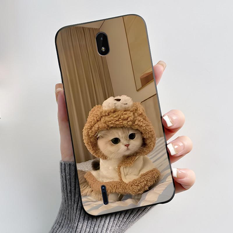 Чехол для Nokia C01 Plus TA-1383 TA-1387 C1 2-го издания Чехол Эстетичный Модный Милый Кот Мягкий Силикон ТПУ Ударопрочный Задняя Крышка