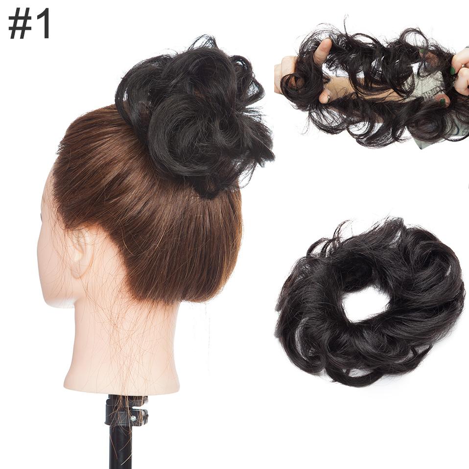 100% настоящие человеческие волосы, вьющиеся пончики, шиньон, кольцо, наращивание волос, шиньон