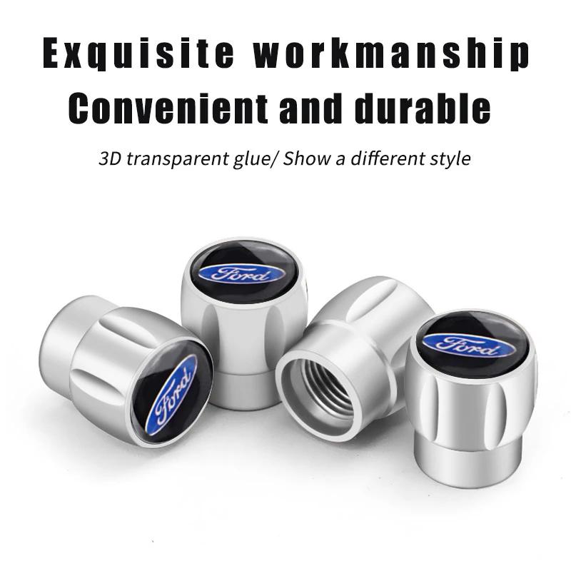 Car Sticker 4PCS Car Tire Valve Cap Tyre Cover for Ford Focus 2 3 Mondeo Explorer Escape Edge Fusion Transit F150 Fiesta Range A