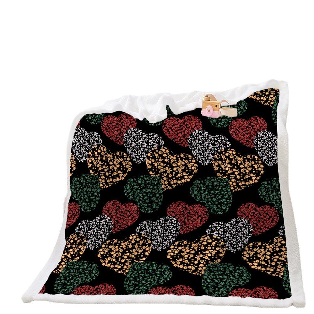 2D Digital Printing Love Gradual Change Korean Thickened Lamb Wool Blanket Crystal Wool Blanket