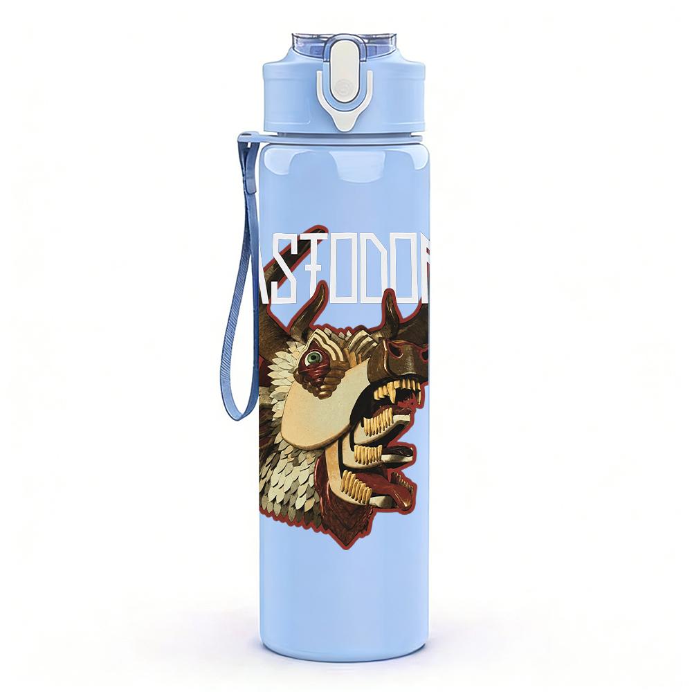 1PC Stag deer animal monochrome print 750ml colorful plastic sports water bottle leakproof pop up lid with straw for outdoor work home use