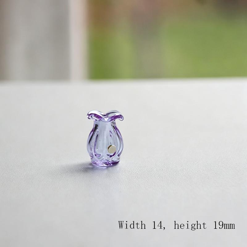 Mini Glass Vase Fridge Magnet with 3D Micro Landscape for Home Office Decoration