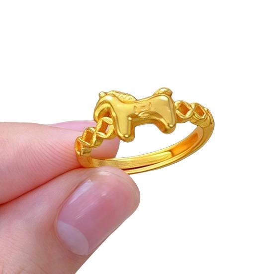 Кольцо на палец Голова лошади Дизайн денег Женское кольцо 2026 год Лошади Открытое регулируемое кольцо Ювелирные аксессуары