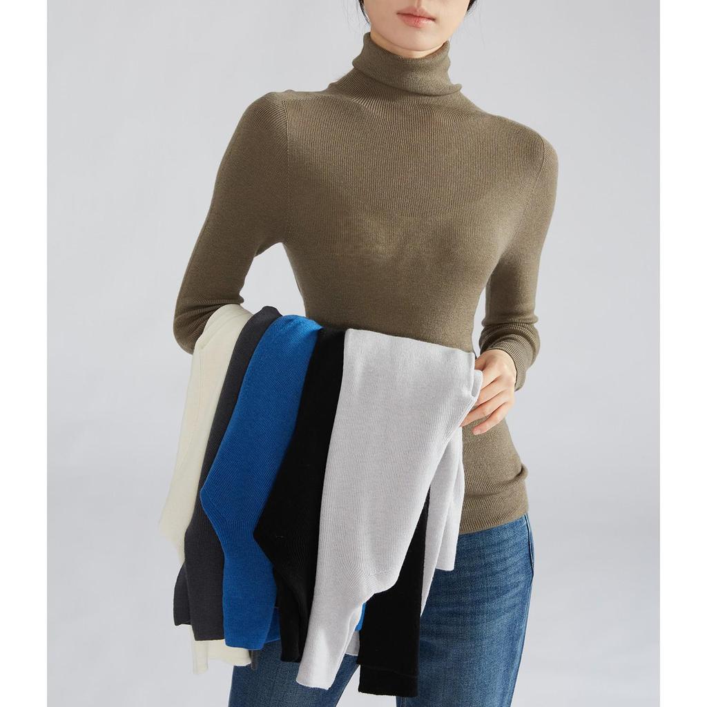 Skin-Friendly Seamless Merino Wool Base Layer Knitwear - Half & Full High Neck