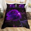 Комплект постельного белья Purple Rose из трех предметов с романтическим цветочным узором на День святого Валентина в подарок паре