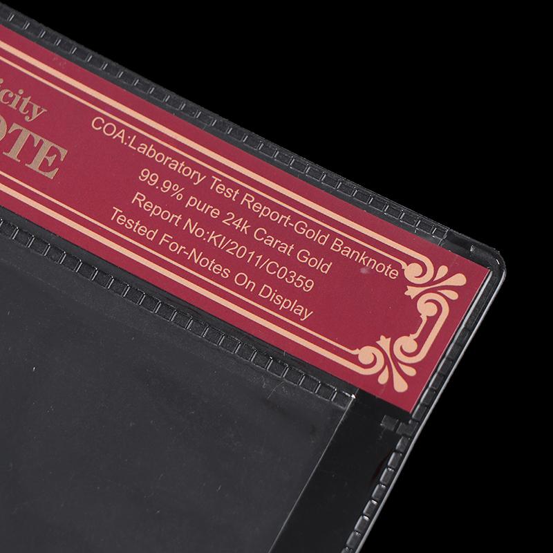 1Pc Coa Normal Gold Banknote New Product Gold Foil Banknote In Pvc Plastic Frame