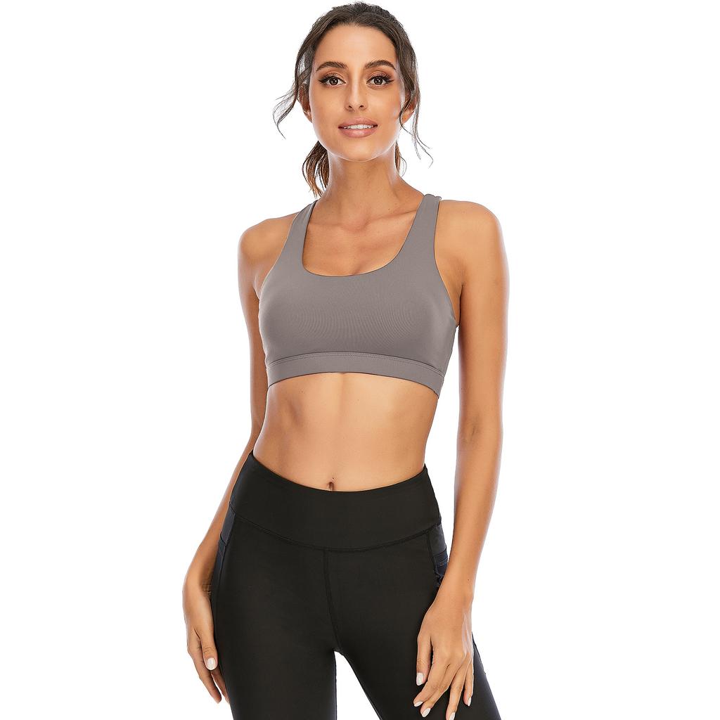 Women Sexy U-Shaped Cross Back Sports Bra Shockproof Running Fitness Yoga Push Up Quick Dry Vest