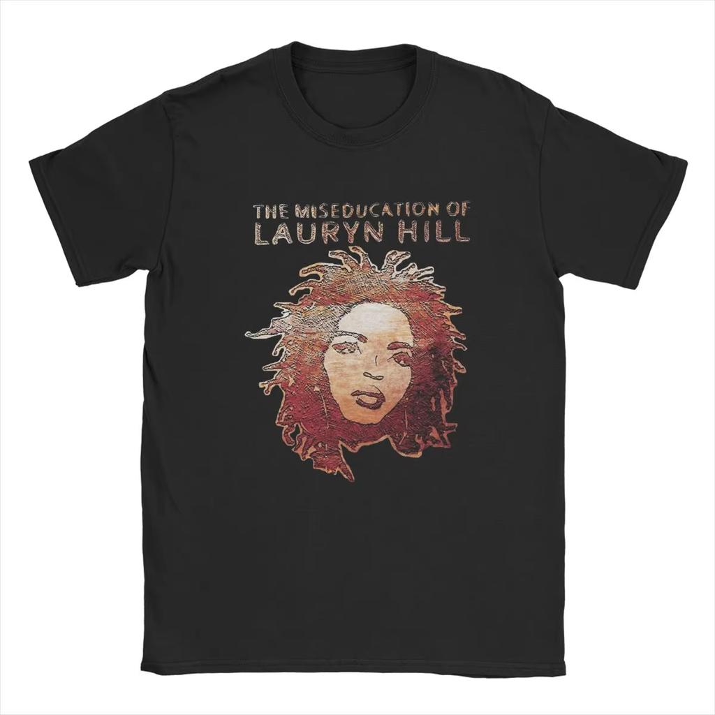 Novelty Famous Lauryn Hill T-Shirts Men Crewneck Cotton T Shirt Hip Hop Harajuku Music Short Sleeve Tees Plus Size Clothes