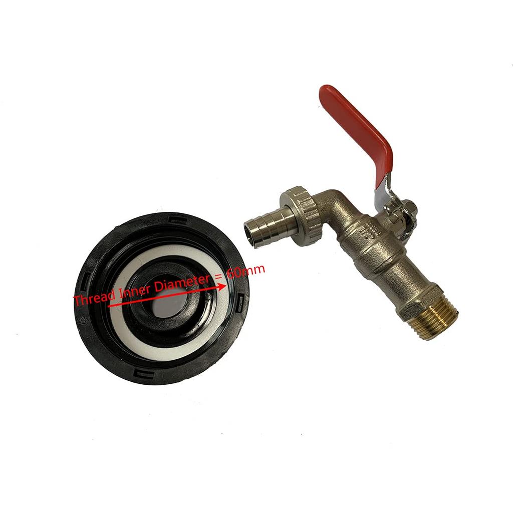 S60x6 Крупная резьба Соединитель крана IBC бака X 1/2'' 3/4'' Адаптер для водопроводной муфты 1000 л Сад Дом Сменный клапан Фитинг