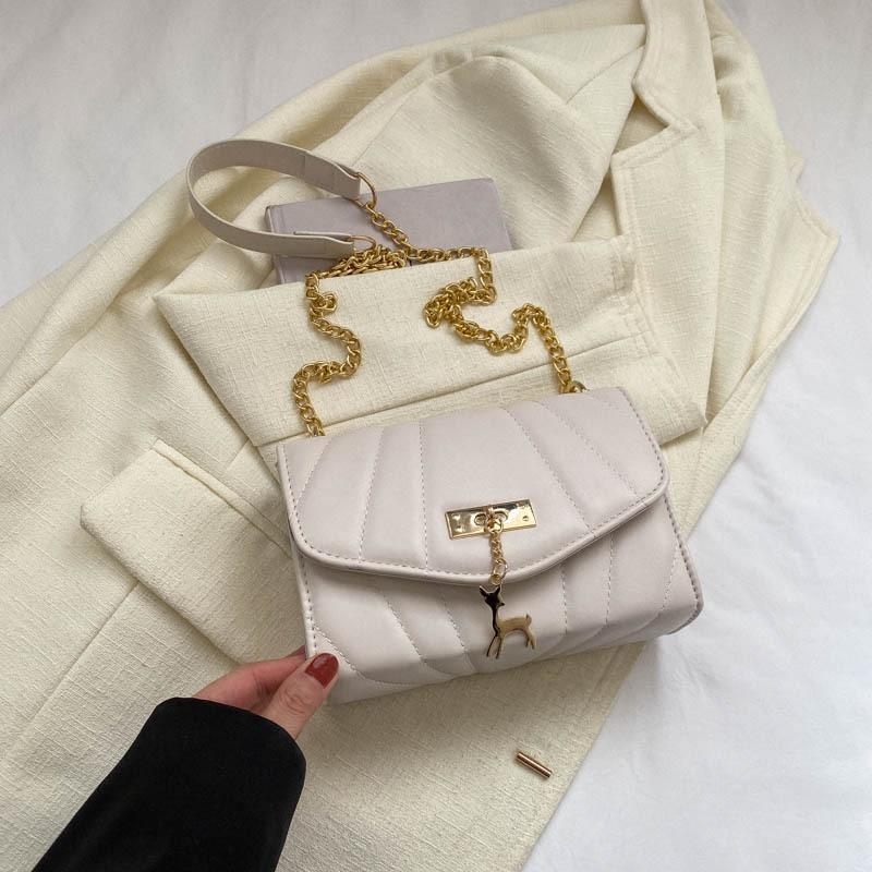 Модная и простая маленькая квадратная сумка женская новая трендовая весенне-летняя вышивка нитью цепочка одно плечо кроссбоди маленькая квадратная сумка