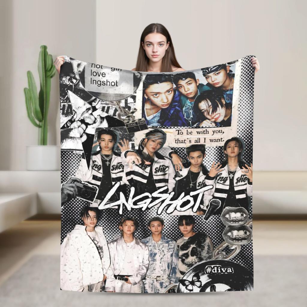 Kpop Group Lngshot  Printed Blanket For Men Women Ultra Soft  Throw Blankets for Bed 50x60 Inches Multi-size