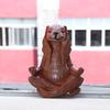 Meditating Zen Parlor Garden Decor Desktop Ornaments Animal Sculpture Rabbit Statue Bonsai Fountain