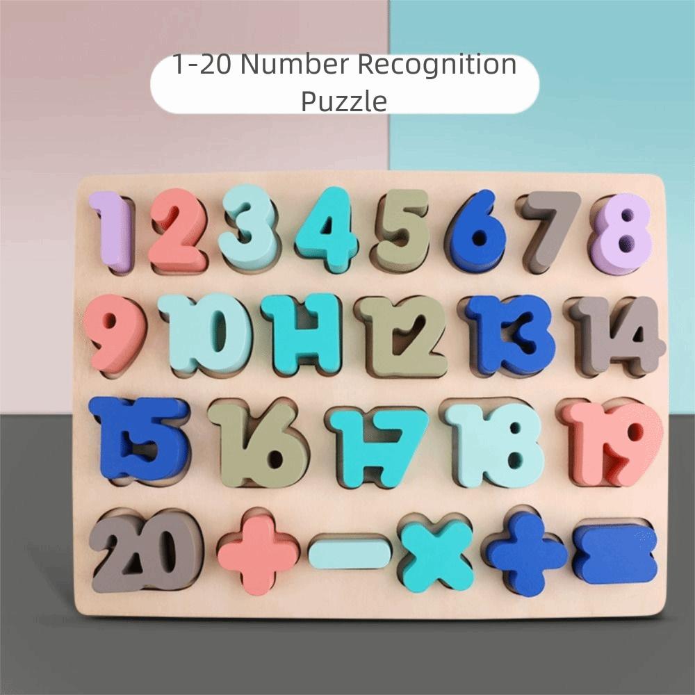 Matching Games Alphabet Number Puzzle Mathematics Kids Puzzle Toys 3D Wooden Board Birthday Gift