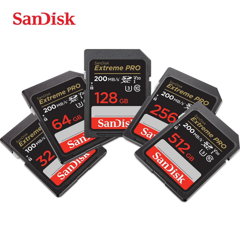 SanDisk 128 ГБ Extreme PRO SD карта 32 ГБ SDHC SDXC UHS-I карта памяти C10 U3 V30 4K UHD Extreme SD флэш-карта памяти для цифровой зеркальной камеры камкордера