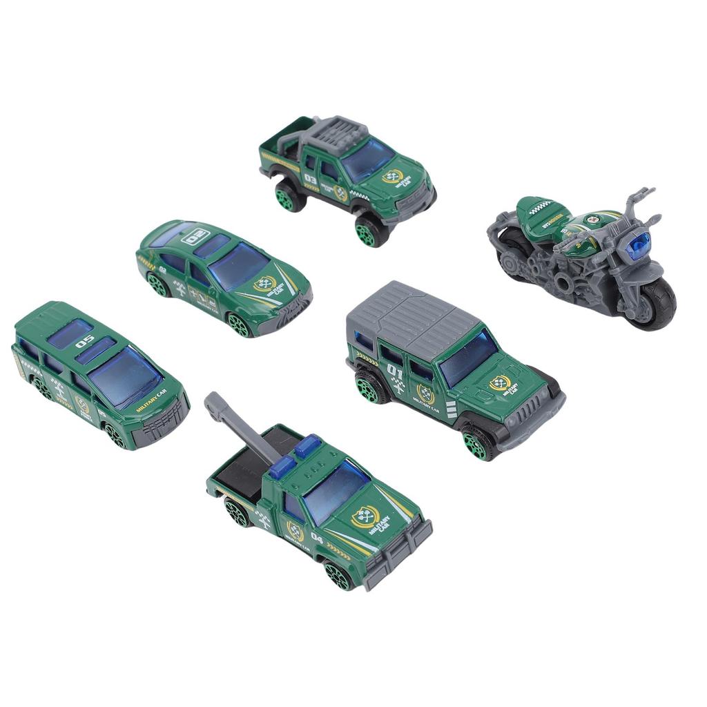 6 Pcs 1:64 Metal Toy Cars Realistic Alloy Educational Role Playing Toy Vehicles Set for Kids