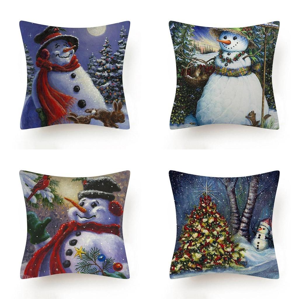 Stylish And Unique Christmas Snowman Pillow Case Perfect For Holiday Home Decor