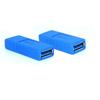 PC Laptop Black Blue Changer USB 3.0 Adapter Coupler Gender Type A Female To Female Connector