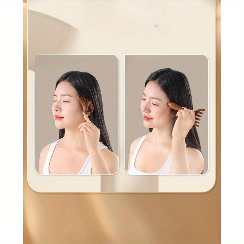 2 шт. Массажные расчески из рога оленя - Массажер для кожи головы и шеи, Стимуляция точек давления при головной боли, Ручной инструмент для & Расслабление, Массажер для кожи головы