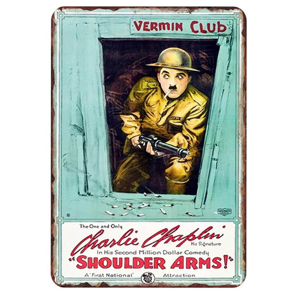 Mfoever Chaplin Винтажный Металлический Жестяной Плакат Шэбби Шик Ретро Жестяные Вывески Табличка Металлический Плакат Спальня Паб Бар Настенный Декор X см