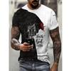 Футболка большого размера Casual Tee Men's 3D Lion Graphic Print Футболка для лета, мужская одежда