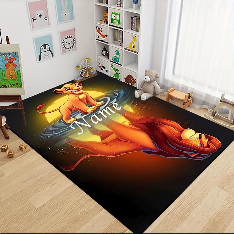 Custom Name Lion Majesty Carpet Rug Customizable Soft Washable Anti-Slip Home Living Room Sofa Mats Personalized Rug. 0909304