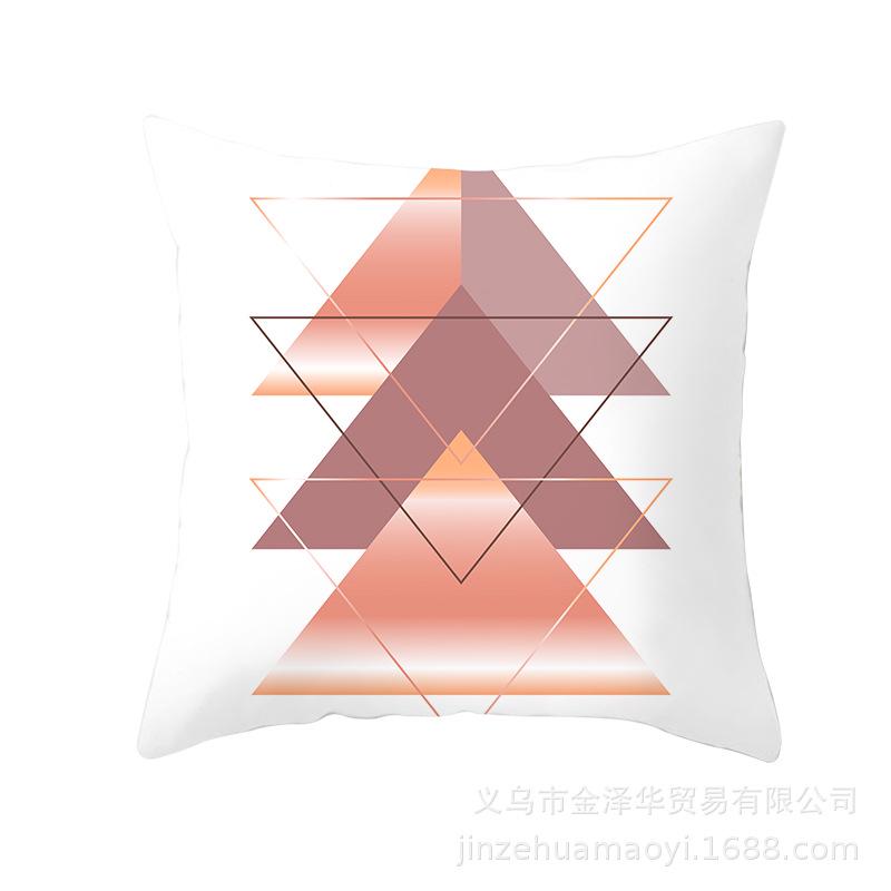 Современная простая наволочка Офисная наволочка Розовая геометрическая набивка Подушка Предметы интерьера Дом
