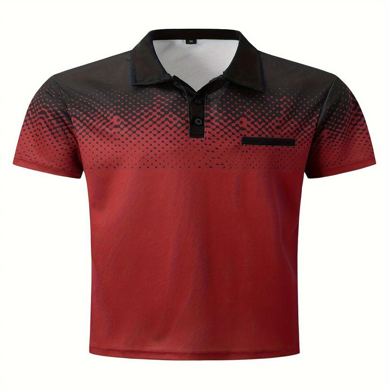 Тонкая летняя мужская повседневная рубашка-поло с 3D-цифровым принтом, стандартная, быстросохнущая и удобная, с короткими рукавами