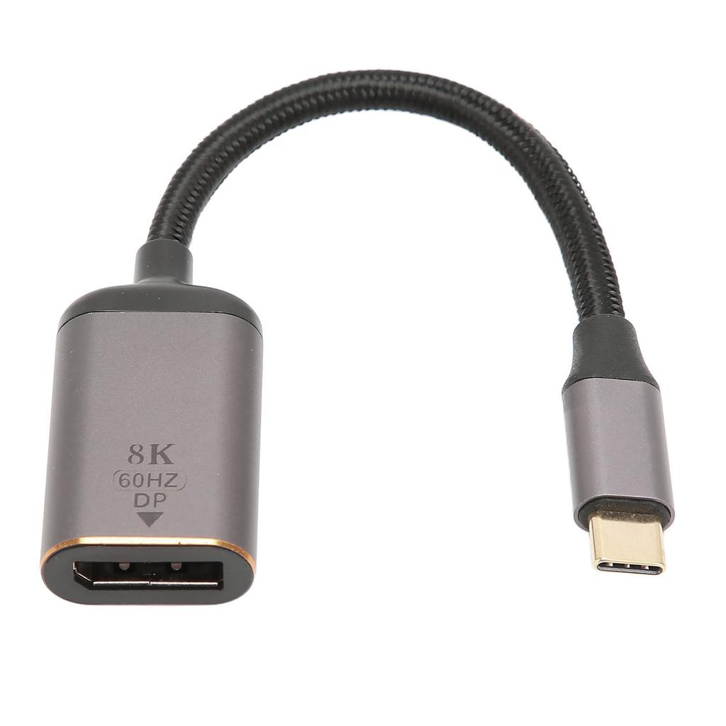 USB C to DisplayPort Adapter Aluminum Alloy USB C Male To DP Female 8K 30Hz 4K 144Hz HDR USB C to DP Converter