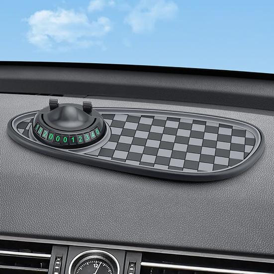 Car Anti Slip Pad Car Phone Holder with Night Glow Number Display Rotatable Dashboard Mount for Most Cars And