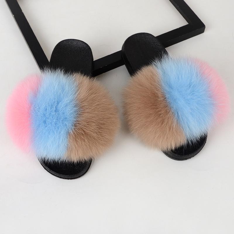 Realistic Fluffy Slippers Sandals For Women Girls Luxury Comfort