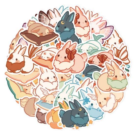 40 шт./компл. наклейка для коллажа самоклеящаяся поставка для блокнота съемная наклейка с прозрачным принтом в виде животного удобное украшение сыр кролик