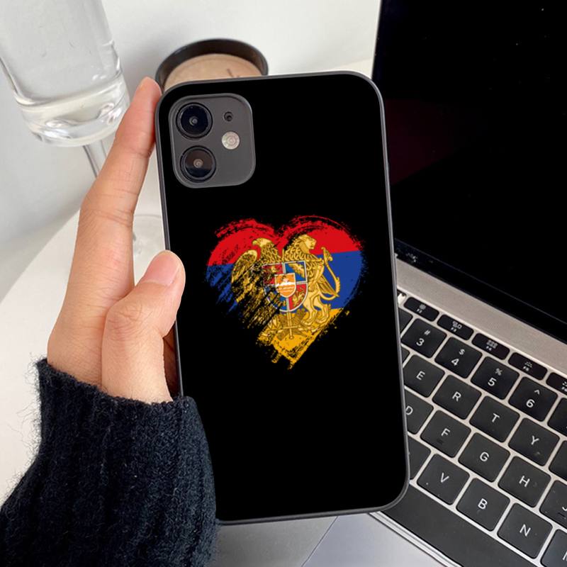 Чехол для телефона с армянским флагом Армении для iPhone 13 8 7 6S Plus X 5S SE 2020 XR 11 12 mini pro XS MAX