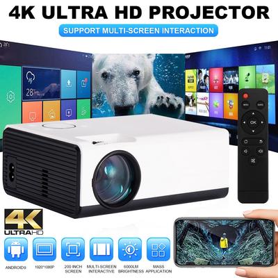 HD 1280x720P T01 Мини-проектор Нативный LED Android 9.0 5G WiFi Видеопроектор Домашний кинотеатр Смарт 3D Фильм Игра Проектор
