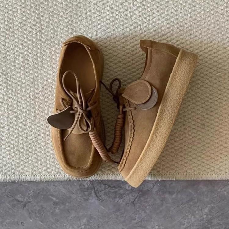 Модная женская обувь Нубук кожа Повседневные балетки Кожаные одинарные туфли Женские для ходьбы Нескользящая обувь Женская обувь Zapatos De Mujer