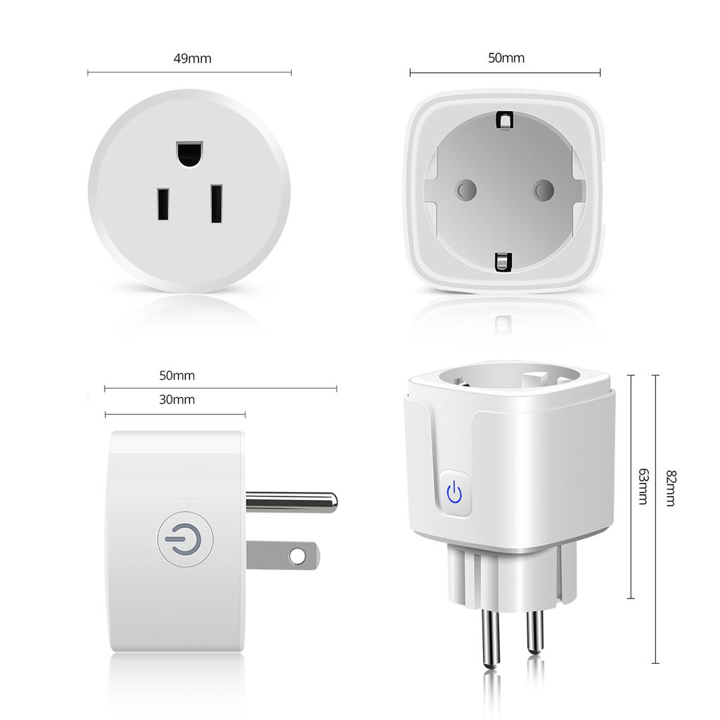 Умный дом Tuya Smart Life Smart Socket EU Plug Network Wi-Fi Розетка Использование голосового управления Работа с Google Home Alexa