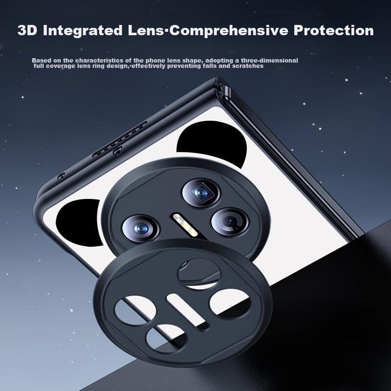 Phone Case for Huawei Mate X5, for Huawei Foldable Screen Phones, Matte Electroplated Anti-Drop Ultra-Thin Shockproof Case with Panda Ear for Me