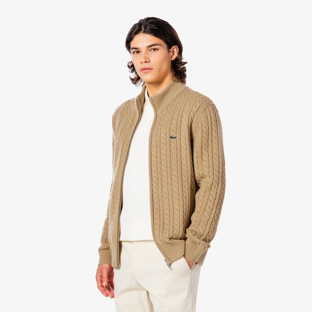 [lacoste] Men's Cable Zip-Up Cardigan AH402E-55N02S