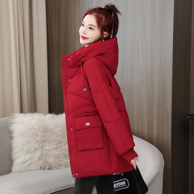 Winter Thickened Medium-length Cotton Jacket Female 2023 New Loose Big Yards Hooded Cotton Jacket Fashion Cotton Coat Jacket