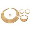 Художественный Набор Украшений Geometric Adjustable Bracelet Modern Chain Necklace Round Earrings для Сочетания с Любыми Нарядами