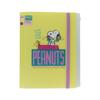 Stationery Snoopy Merchandise Clear File with Elastic 5 Pockets S2174391 Sun-Star File, Multi-Function Band, + Zipper, Yellow,