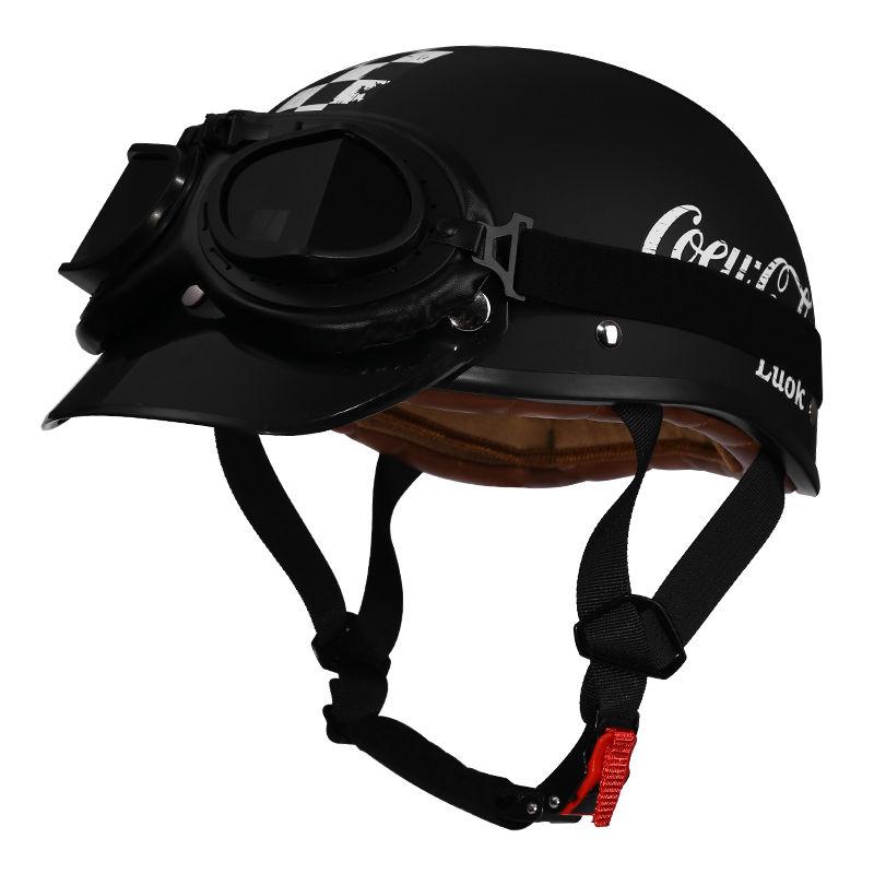 Retro Motorcycle Helmet, Men's Four Season Pedal Cruising Scoop Helmet, Safety Helmet, Women's Electric Half Helmet