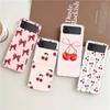 Милый чехол-бампер с вишней и бантом для Samsung Galaxy Z Flip 3 4 5, жесткий, складной, прозрачный, ПК бампер для Samsung Z Flip 6, задняя крышка