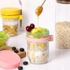 Overnight Oats Jars Portable Cereal Yogurt Bottle Lunch Glass Overnight Oats Containers with Lids Spoon Fruit Salad Storage Box