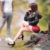 Ручная роспись Миниатюрная фигурка девочки Диорама Коллекция из смолы Реалистичная крошечная для DIY Сцены Фотографии
