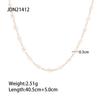 Vintage ABS Faux Pearl Necklace Fashion Versatile Titanium Steel Fade Resistant Jewelry Pendant