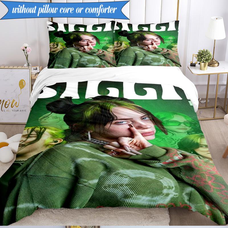 Bi-llie music Artwork 3pcs K-pop music group Bedding set,Ideal for Bedroom, Dormitory,Including Duvet Cover And 2pcs Pillowcases,Fan gifts