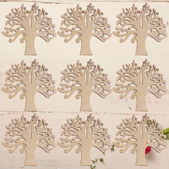 10 шт. Деревянный МДФ Осеннее дерево Ремесло Пустой Свадебный Гостевая Книга Декупаж Семья ARI