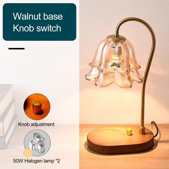 Лампа-подогреватель свечей с деревянной основой, функцией таймера, регулируемой яркостью, ароматизированным воскотопом