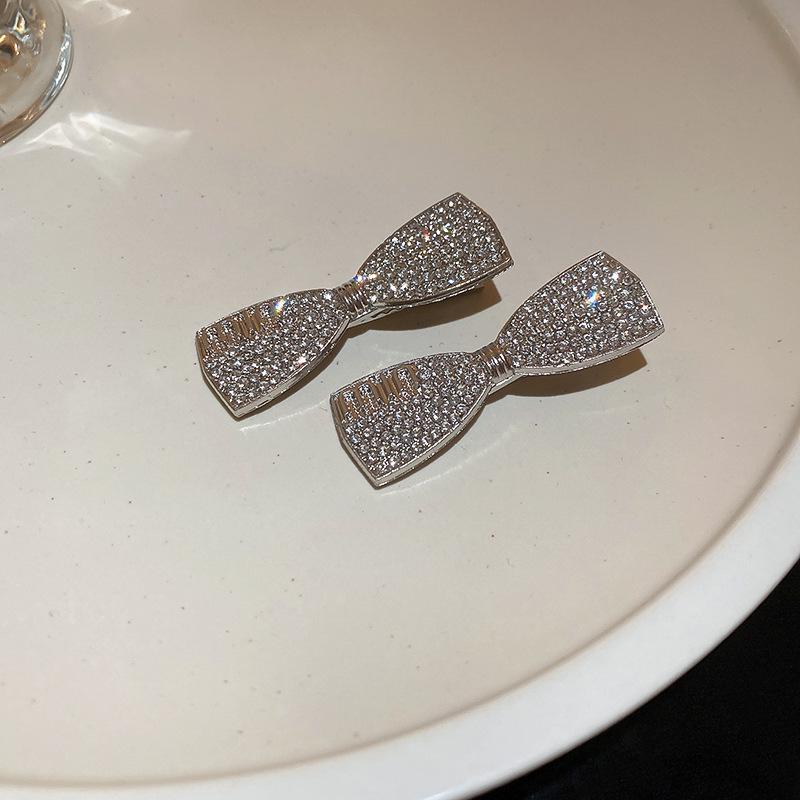 Rhinestone Star Bow Duckbill Hair Clip - Sweet & Cool Style Accessory